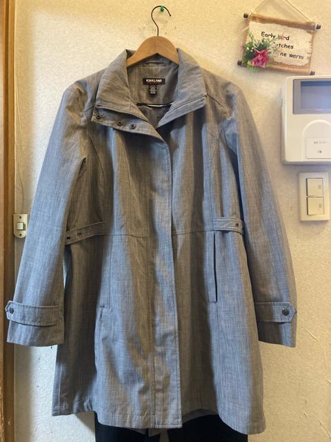 XLカークランドグレーハーフトレンチ < 女性ファッション  XLカークランドグレーハーフトレンチ < 女性ファッションの