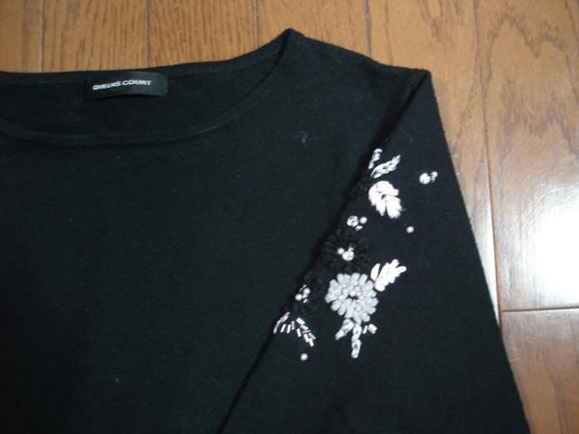 ★クイーンズコート 袖花柄刺繍デザインウール混ニット★超激安! < ブランド ★クイーンズコート 袖花柄刺繍デザインウール混ニット★超激安! < ブランドの