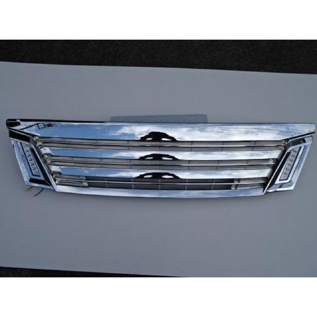 日産 LEDデイライト オールクロームメッキ マークレスグリル キャラバン E26 NV350 < 自動車/バイク 日産 LEDデイライト オールクロームメッキ マークレスグリル キャラバン E26 NV350 < 自動車/バイク