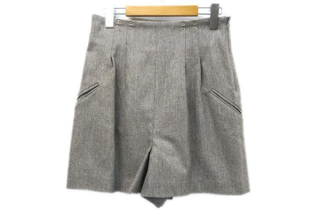 JENEVIEVE ウール混 ストレッチ ショート ハーフ パンツ 1グレー < 女性ファッション  JENEVIEVE ウール混 ストレッチ ショート ハーフ パンツ 1グレー  < 女性ファッションの