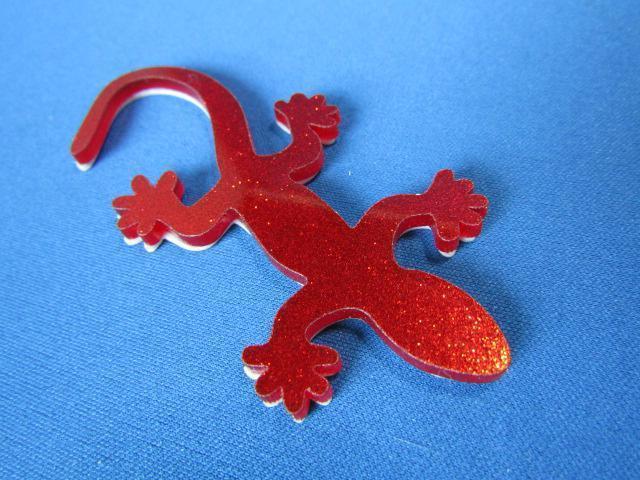 ●Gecko ゲッコー/守宮/ヤモリ!レッド赤 ラメ仕様 ABS製エンブレム 新品 < 自動車/バイク ●Gecko ゲッコー/守宮/ヤモリ!レッド赤 ラメ仕様 ABS製エンブレム 新品 < 自動車/バイク