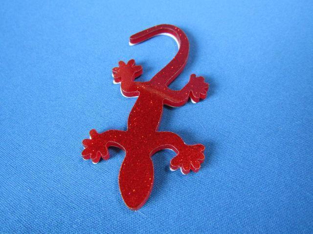 ●Gecko ゲッコー/守宮/ヤモリ!レッド赤 ラメ仕様 ABS製エンブレム 新品 < 自動車/バイク ●Gecko ゲッコー/守宮/ヤモリ!レッド赤 ラメ仕様 ABS製エンブレム 新品 < 自動車/バイク
