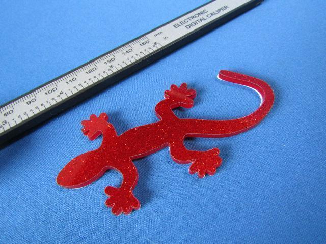 ●Gecko ゲッコー/守宮/ヤモリ!レッド赤 ラメ仕様 ABS製エンブレム 新品 < 自動車/バイク ●Gecko ゲッコー/守宮/ヤモリ!レッド赤 ラメ仕様 ABS製エンブレム 新品 < 自動車/バイク