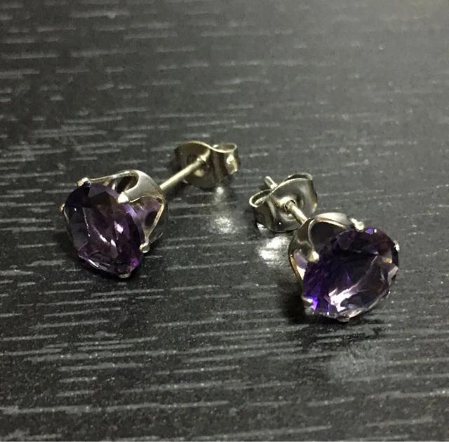 ピアス/ジルコニア /約8mm/カラー:パープル < 女性アクセサリー/時計  ピアス/ジルコニア /約8mm/カラー:パープル < 女性アクセサリー/時計の