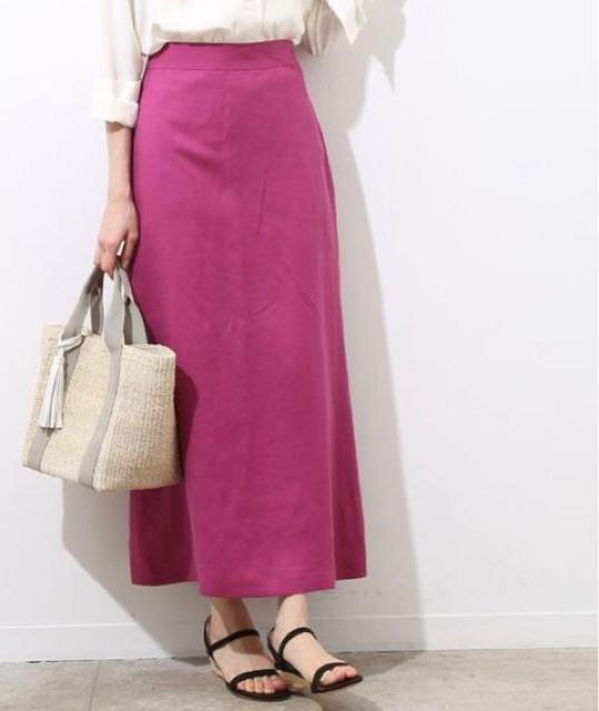 定価17,280円●リネン混ブライトオックスロングスカート●ROPE'ロペ●ピンク < ブランド 定価17,280円●リネン混ブライトオックスロングスカート●ROPE'ロペ●ピンク < ブランドの