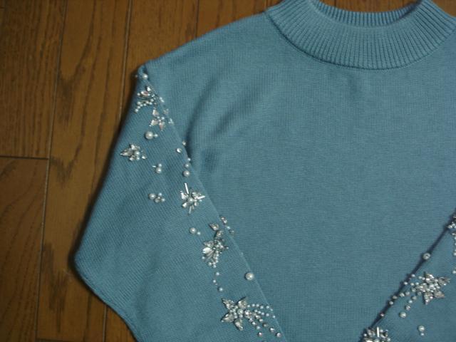 ★クイーンズコート 袖ビーズデザインウール混ニット★着用2度!超激安! < ブランド ★クイーンズコート 袖ビーズデザインウール混ニット★着用2度!超激安! < ブランドの