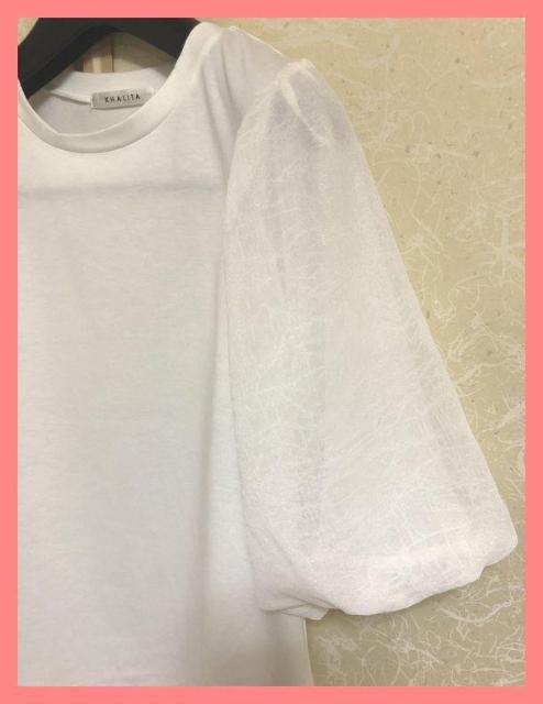 ☆今期超美品☆ギャザーシフォンバルーン袖カットソーTシャツ白M☆ < 女性ファッション ☆今期超美品☆ギャザーシフォンバルーン袖カットソーTシャツ白M☆ < 女性ファッションの