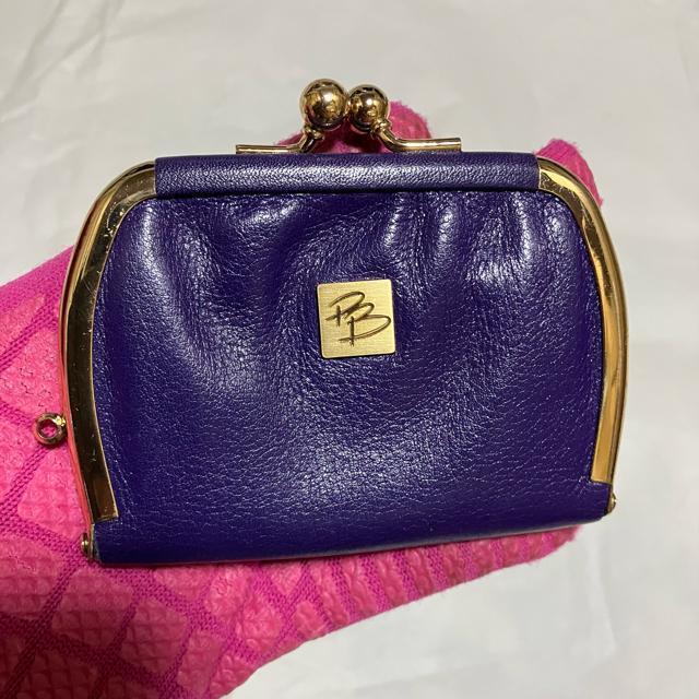 【ヴィンテージ】【ピエールバルマン】がま口 / レザー / コインケース 紫 < 女性ファッション 【ヴィンテージ】【ピエールバルマン】がま口 / レザー / コインケース 紫 < 女性ファッションの