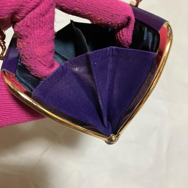 【ヴィンテージ】【ピエールバルマン】がま口 / レザー / コインケース 紫 < 女性ファッション 【ヴィンテージ】【ピエールバルマン】がま口 / レザー / コインケース 紫 < 女性ファッションの