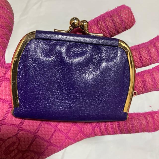 【ヴィンテージ】【ピエールバルマン】がま口 / レザー / コインケース 紫 < 女性ファッション 【ヴィンテージ】【ピエールバルマン】がま口 / レザー / コインケース 紫 < 女性ファッションの