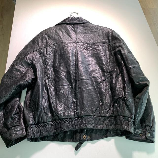 本革 レザー シワ加工 XLサイズ レザージャケット ライダースジャケット 黒 ヴィンテージ ブルゾン アウター < 男性ファッション 本革 レザー シワ加工 XLサイズ レザージャケット ライダースジャケット 黒 ヴィンテージ ブルゾン アウター < 男性ファッションの