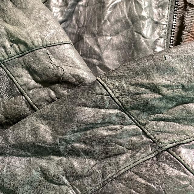 本革 レザー シワ加工 XLサイズ レザージャケット ライダースジャケット 黒 ヴィンテージ ブルゾン アウター < 男性ファッション 本革 レザー シワ加工 XLサイズ レザージャケット ライダースジャケット 黒 ヴィンテージ ブルゾン アウター < 男性ファッションの