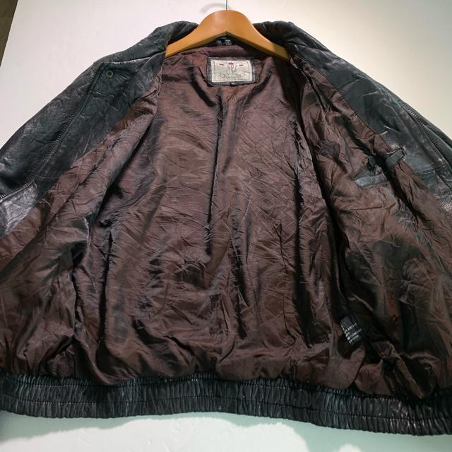 本革 レザー シワ加工 XLサイズ レザージャケット ライダースジャケット 黒 ヴィンテージ ブルゾン アウター < 男性ファッション 本革 レザー シワ加工 XLサイズ レザージャケット ライダースジャケット 黒 ヴィンテージ ブルゾン アウター < 男性ファッションの