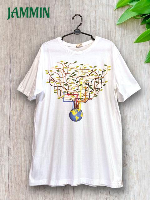 アースツリーTシャツ★白★アジアン★エスニック★ < 男性ファッション  アースツリーTシャツ★白★アジアン★エスニック★ < 男性ファッションの