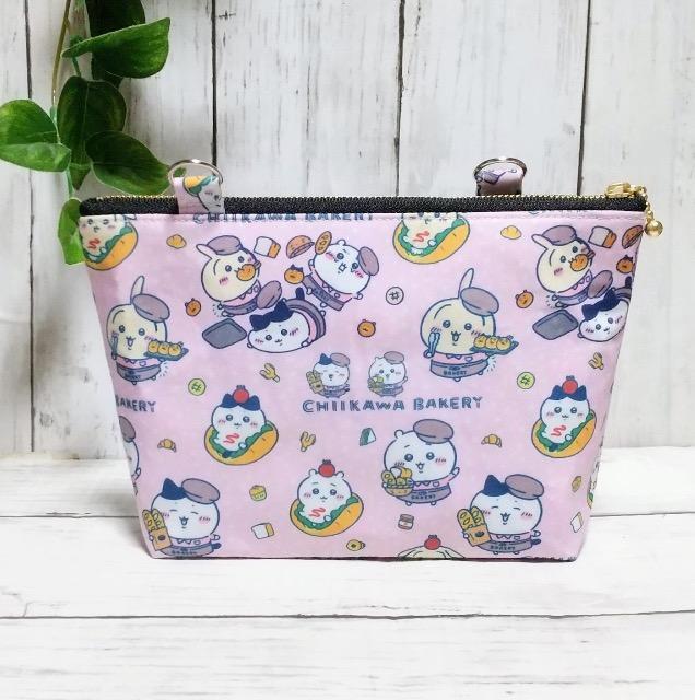 ちいかわ バーガー柄 ピンク カン付き ファスナーポーチ < 女性ファッション ちいかわ バーガー柄 ピンク カン付き ファスナーポーチ < 女性ファッションの