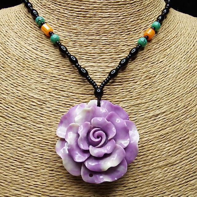 綺麗紫デカバラ合成マザーオブパール黒ビーズ夏ネックレス セーターチェーン < 女性アクセサリー/時計  綺麗紫デカバラ合成マザーオブパール黒ビーズ夏ネックレス セーターチェーン < 女性アクセサリー/時計の