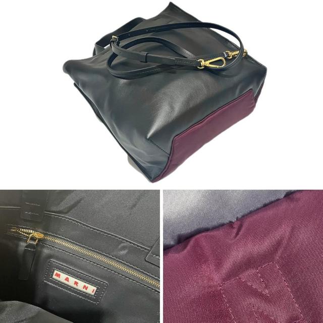 新品マルニMARNI男女兼用キルティングトートバッグ黒×ホ < ブランド 新品マルニMARNI男女兼用キルティングトートバッグ黒×ホ < ブランドの