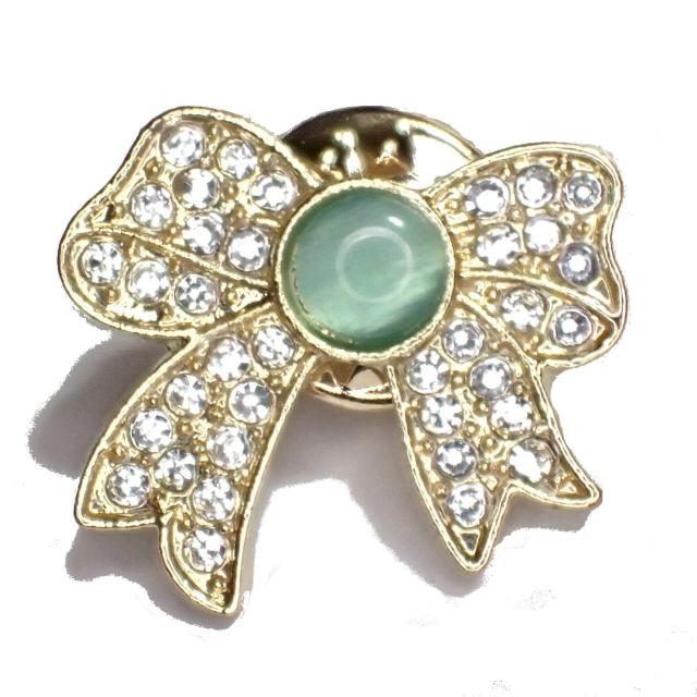 金色 リボン りぼん ラインストーン グリーン 石 ピンバッジ バッジ ピンズ ピンブローチ ブローチ ラペルピン < 女性アクセサリー/時計  金色 リボン りぼん ラインストーン グリーン 石 ピンバッジ バッジ ピンズ ピンブローチ ブローチ ラペルピン  < 女性アクセサリー/時計の