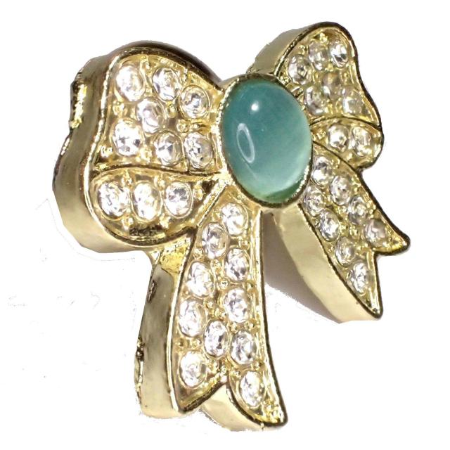 金色 リボン りぼん ラインストーン グリーン 石 ピンバッジ バッジ ピンズ ピンブローチ ブローチ ラペルピン < 女性アクセサリー/時計  金色 リボン りぼん ラインストーン グリーン 石 ピンバッジ バッジ ピンズ ピンブローチ ブローチ ラペルピン < 女性アクセサリー/時計の