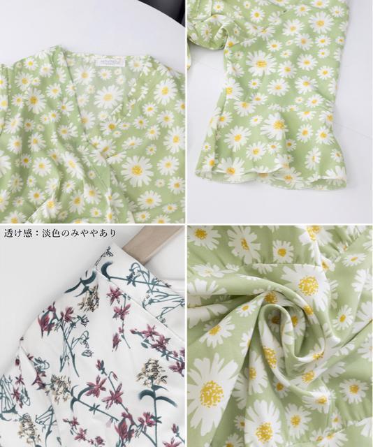 送料無料 新品 花柄ワンピース5分袖ティアードワンピース < 女性ファッション  送料無料 新品 花柄ワンピース5分袖ティアードワンピース < 女性ファッションの