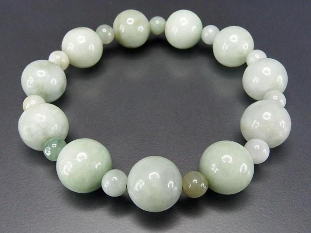 訳有AA天然石ひすい本翡翠13mm弱6mmデザインブレスレットM5-10RZa < 女性アクセサリー/時計  訳有AA天然石ひすい本翡翠13mm弱6mmデザインブレスレットM5-10RZa < 女性アクセサリー/時計の