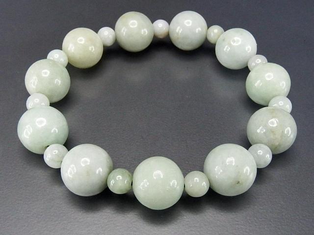 訳有AA天然石ひすい本翡翠13mm弱6mmデザインブレスレットM5-10RZa < 女性アクセサリー/時計  訳有AA天然石ひすい本翡翠13mm弱6mmデザインブレスレットM5-10RZa < 女性アクセサリー/時計の