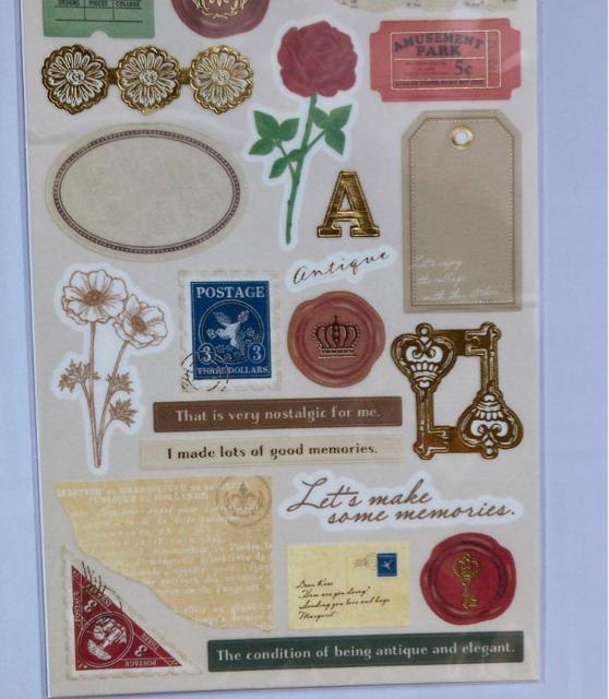 A アンティーク コラージュ 素材 デコレーション シール マスキングテープ N2m < インテリア/ライフ  A アンティーク コラージュ 素材 デコレーション シール マスキングテープ N2m < インテリア/ライフの