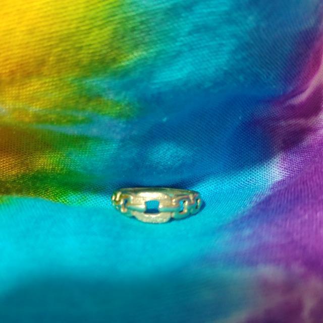 □K10YGリング□10金イエローゴールド□指輪□16号□チェーン鎖モチーフ□ < 女性アクセサリー/時計 □K10YGリング□10金イエローゴールド□指輪□16号□チェーン鎖モチーフ□ < 女性アクセサリー/時計の