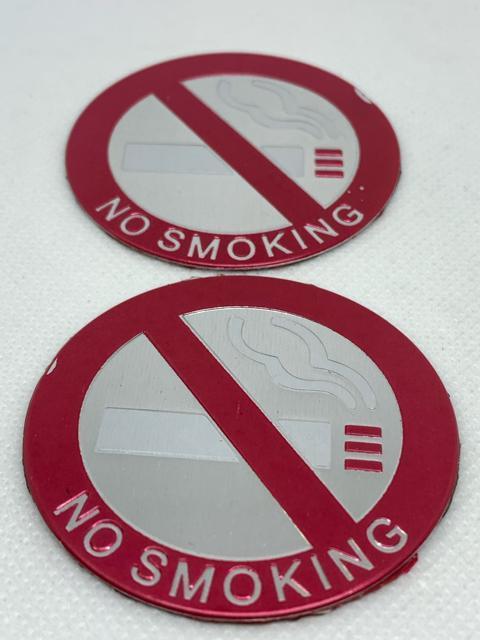 禁煙 エンブレム 二枚セット やれ感 5.4センチ 旧車 アクセサリー アルミ製 デコ < 自動車/バイク 禁煙 エンブレム 二枚セット やれ感 5.4センチ 旧車 アクセサリー アルミ製 デコ < 自動車/バイク