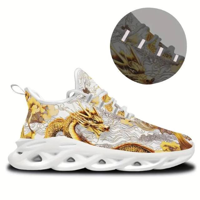 爆ヤス価格4290円★ドラゴンテーマのスニーカー、通気性のある軽量ロートップレースアップシューズ 26.5 白 < 男性ファッション 爆ヤス価格4290円★ドラゴンテーマのスニーカー、通気性のある軽量ロートップレースアップシューズ 26.5 白 < 男性ファッションの