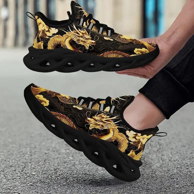 爆ヤス価格4290円★ドラゴンテーマのスニーカー、通気性のある軽量ロートップレースアップシューズ 26.5 白 < 男性ファッション 爆ヤス価格4290円★ドラゴンテーマのスニーカー、通気性のある軽量ロートップレースアップシューズ 26.5 白 < 男性ファッションの