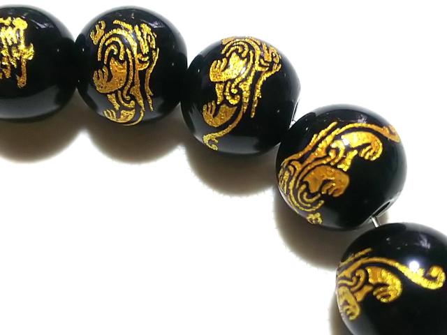 天然石★オニキス 虎神(金彫り)12mm 半連  < 女性アクセサリー/時計  天然石★オニキス 虎神(金彫り)12mm 半連  < 女性アクセサリー/時計の