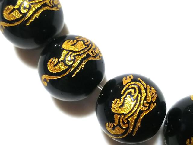 天然石★オニキス 虎神(金彫り)12mm 半連  < 女性アクセサリー/時計  天然石★オニキス 虎神(金彫り)12mm 半連  < 女性アクセサリー/時計の