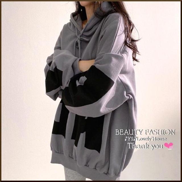 〜4L5L6L*BIG.「BABY」ロゴドルマンパーカートップス*灰 < 女性ファッション 〜4L5L6L*BIG.「BABY」ロゴドルマンパーカートップス*灰 < 女性ファッションの