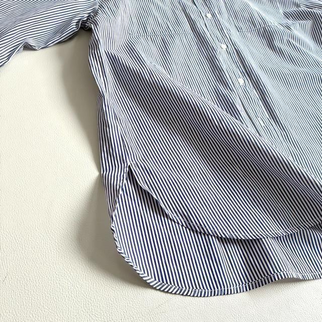 ◆美品◆レイカズン◆大きいサイズ感◆綿混ストライプシャツチュニック◆白×ブルー < 女性ファッション ◆美品◆レイカズン◆大きいサイズ感◆綿混ストライプシャツチュニック◆白×ブルー < 女性ファッションの