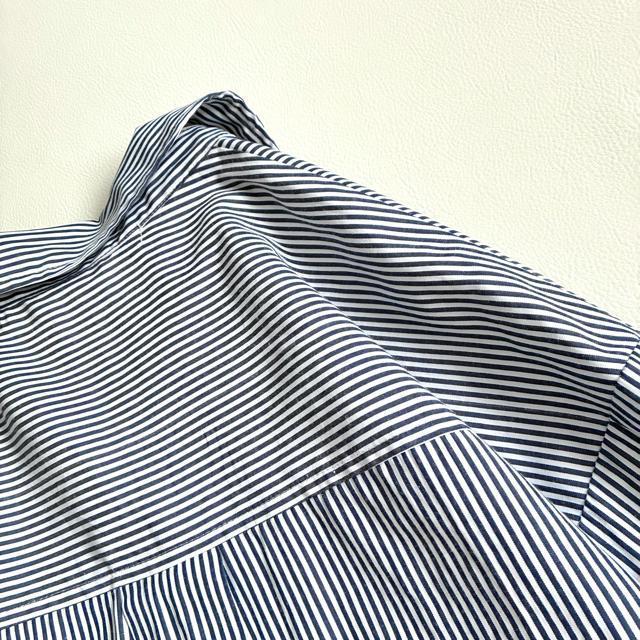 ◆美品◆レイカズン◆大きいサイズ感◆綿混ストライプシャツチュニック◆白×ブルー < 女性ファッション ◆美品◆レイカズン◆大きいサイズ感◆綿混ストライプシャツチュニック◆白×ブルー < 女性ファッションの