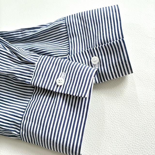 ◆美品◆レイカズン◆大きいサイズ感◆綿混ストライプシャツチュニック◆白×ブルー < 女性ファッション ◆美品◆レイカズン◆大きいサイズ感◆綿混ストライプシャツチュニック◆白×ブルー < 女性ファッションの