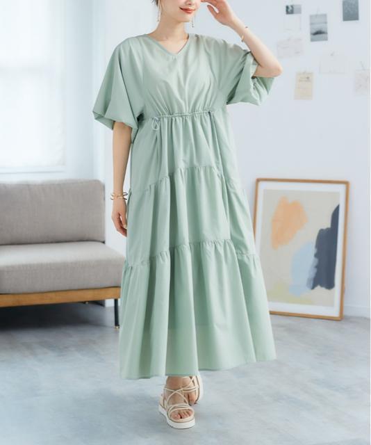 新品☆6L♪グリーン系♪フェミニンティアードワンピースふんわり♪☆Q658 < 女性ファッション 新品☆6L♪グリーン系♪フェミニンティアードワンピースふんわり♪☆Q658 < 女性ファッションの