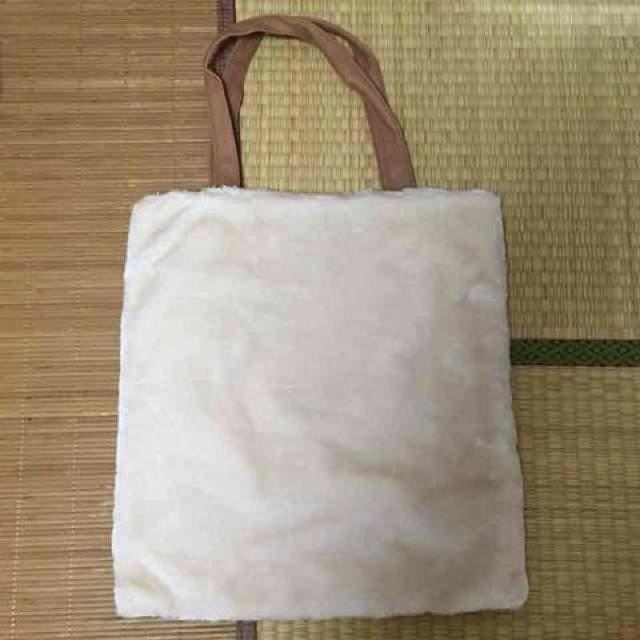 茶トラ猫フェイス刺繍片側ファー切替トートバッグ。ピンク < 女性ファッション  茶トラ猫フェイス刺繍片側ファー切替トートバッグ。ピンク < 女性ファッションの