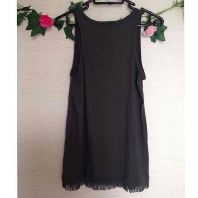 アパートバイローリーズ◆ダークグレー フリンジ タンクトップ < ブランド  アパートバイローリーズ◆ダークグレー フリンジ タンクトップ < ブランドの