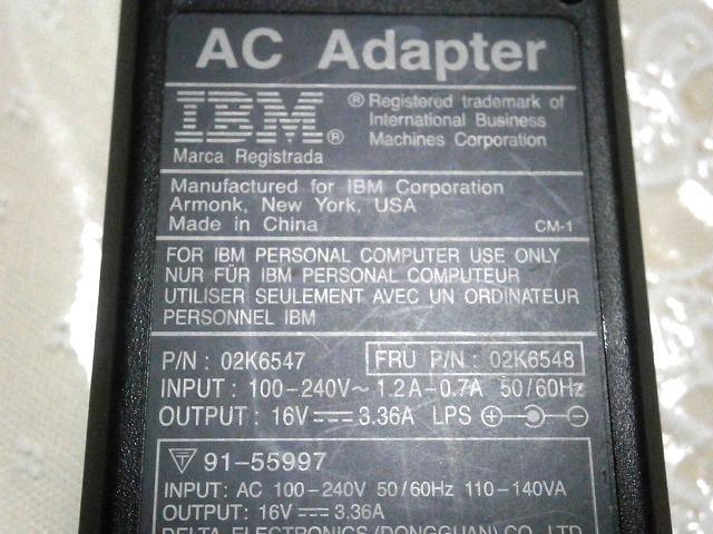 ★IBM 純正 ACアダプター 02K6547 動作OK  中古品 < PC本体/周辺機器  ★IBM 純正 ACアダプター 02K6547 動作OK  中古品 < PC本体/周辺機器の