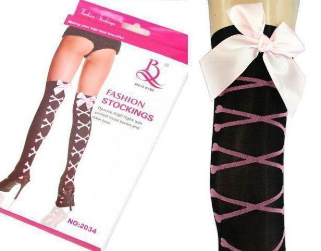 ピンクリボン付セクシーストッキング < 女性ファッション  ピンクリボン付セクシーストッキング < 女性ファッションの