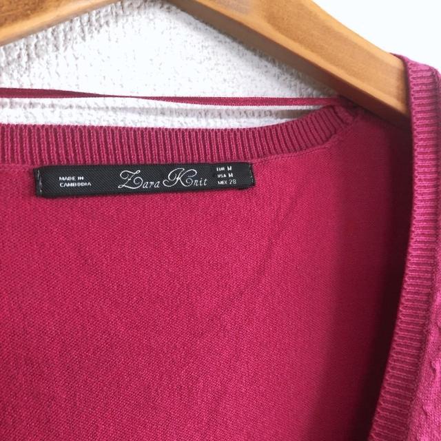 ◆ZARA/ザラ◆定番Vネックカーディガン★ラズベリーピンクM♪シンプルコーデ美品 < ブランド  ◆ZARA/ザラ◆定番Vネックカーディガン★ラズベリーピンクM♪シンプルコーデ美品 < ブランドの