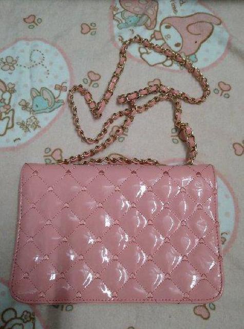 ハート柄バイカラーショルダーバッグ < 女性ファッション  ハート柄バイカラーショルダーバッグ < 女性ファッションの