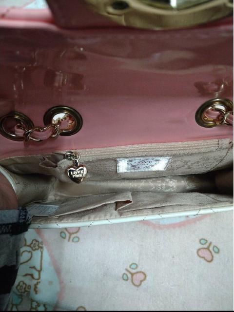 ハート柄バイカラーショルダーバッグ < 女性ファッション  ハート柄バイカラーショルダーバッグ < 女性ファッションの