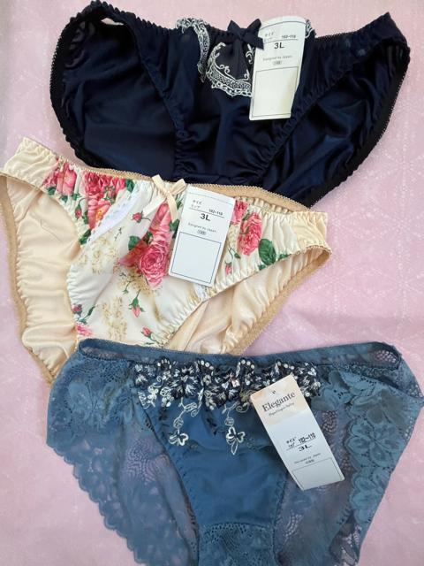 3Lサイズ!3枚セット!光沢ツルツル素材!シフォン使いあり!レース仕様あり!などの!色とりどり!エレガント!ショーツ!No.花 < 女性ファッション  3Lサイズ!3枚セット!光沢ツルツル素材!シフォン使いあり!レース仕様あり!などの!色とりどり!エレガント!ショーツ!No.花 < 女性ファッションの