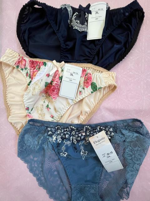 3Lサイズ!3枚セット!光沢ツルツル素材!シフォン使いあり!レース仕様あり!などの!色とりどり!エレガント!ショーツ!No.花 < 女性ファッション  3Lサイズ!3枚セット!光沢ツルツル素材!シフォン使いあり!レース仕様あり!などの!色とりどり!エレガント!ショーツ!No.花 < 女性ファッションの