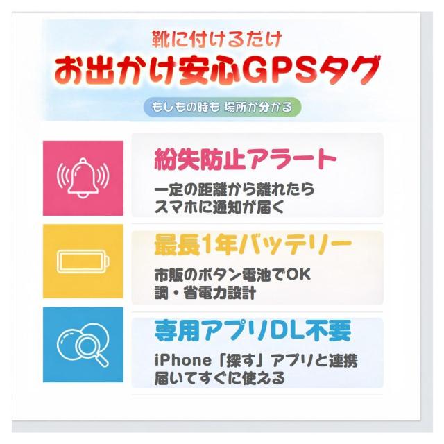 �C�p �X�}�[�g�^�O �q�� ����� �ʒu��� �����h�~�^�O iPhone��p �ȒP �A�v���A�g �Y�ꕨ ���q�h�~ �L�b�Y ���^ �V�� �� �C���e���A/���C�t�� 