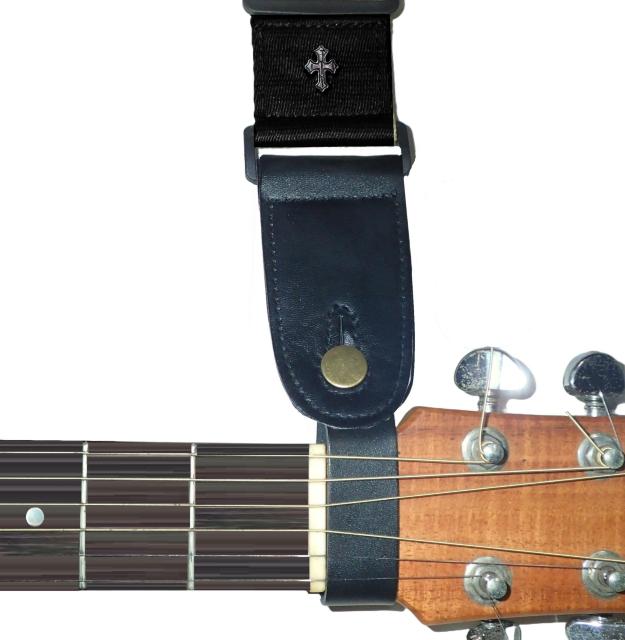 クロスモチーフ 十字架 ギター ストラップ ボタン付き アコギ アコースティックギター エレキギター ベース 黒色 < ホビー クロスモチーフ 十字架 ギター ストラップ ボタン付き アコギ アコースティックギター エレキギター ベース 黒色 < ホビーの