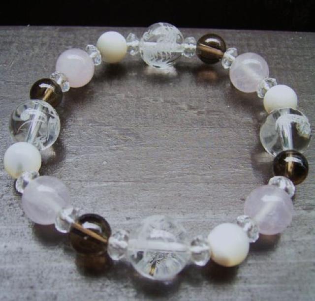 龍彫水晶x紅水晶xマザーオブパールx茶水晶 < 男性アクセサリー/時計 龍彫水晶x紅水晶xマザーオブパールx茶水晶 < 男性アクセサリー/時計の